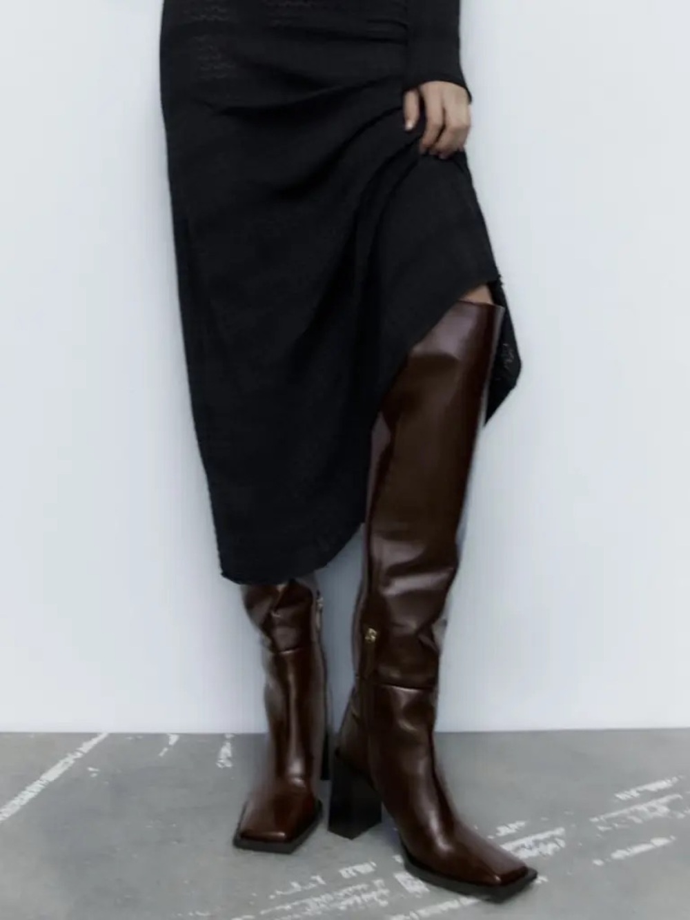 ZARA leather knee-high boots - Picture 3 of 4